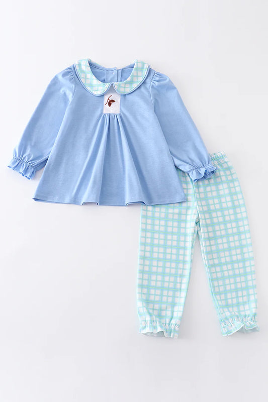 Cotton Embroidery Plaid Set