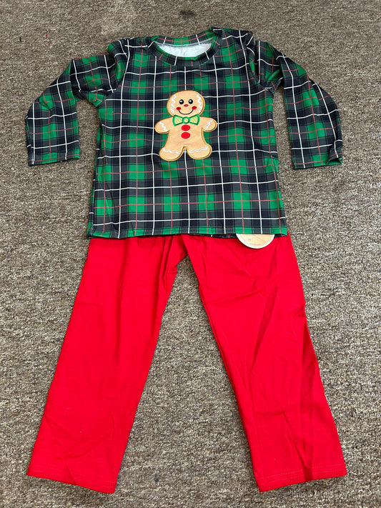 Boys plaid gingerbread outfit