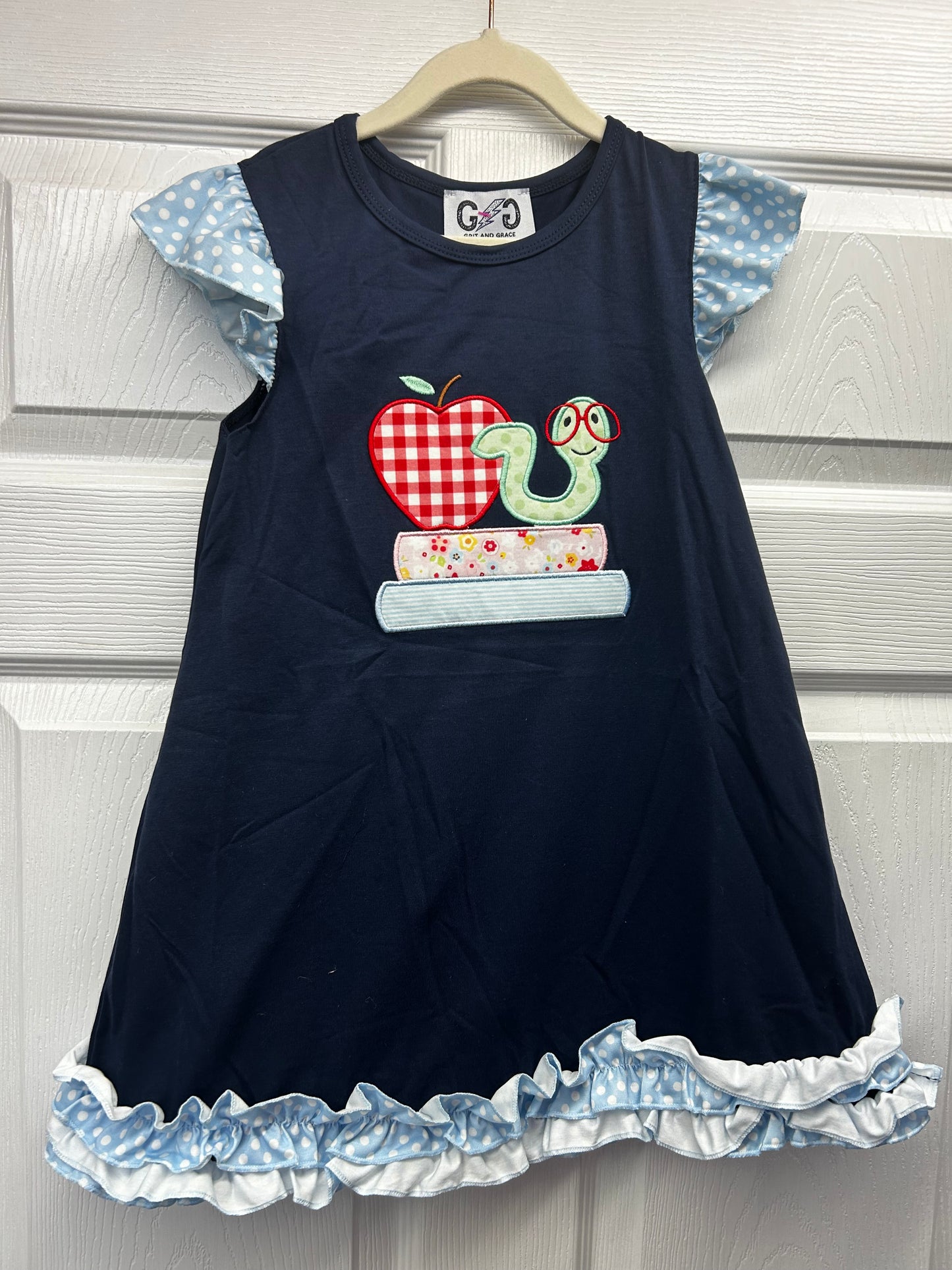 Appliqué Book Worm Dress