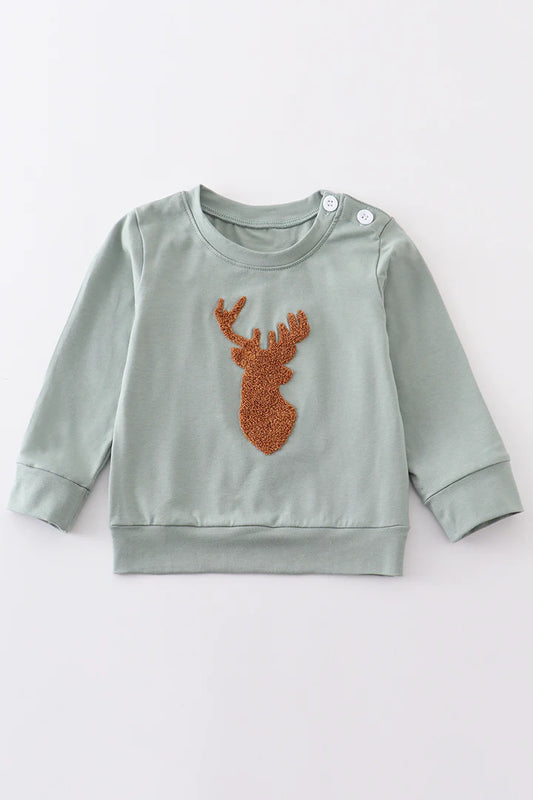 French Knot Deer Sweatshirt