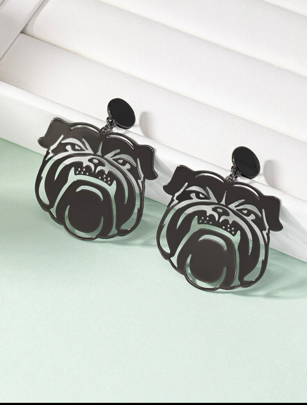 Bulldog Head Earrings