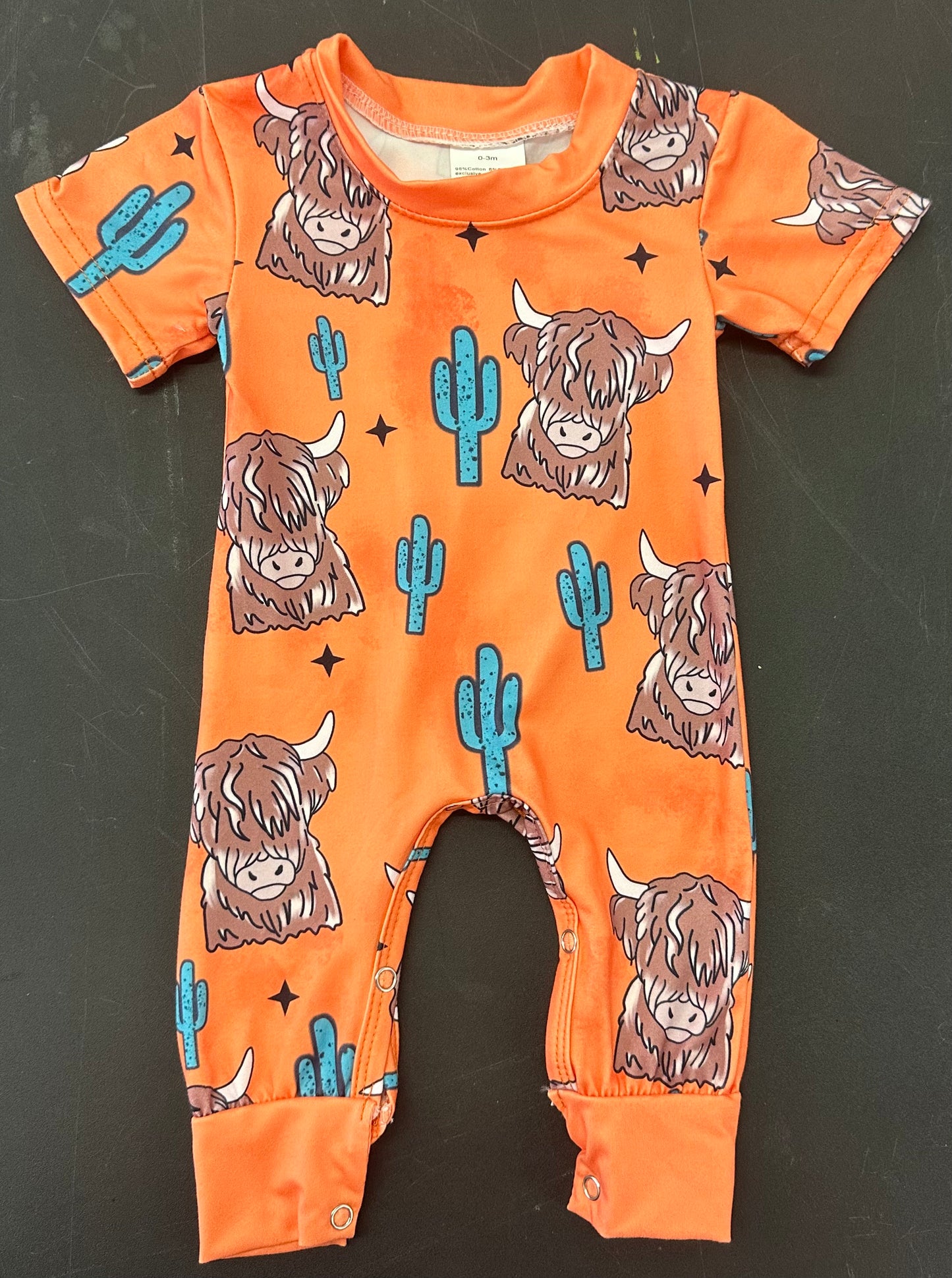 Orange highland romper