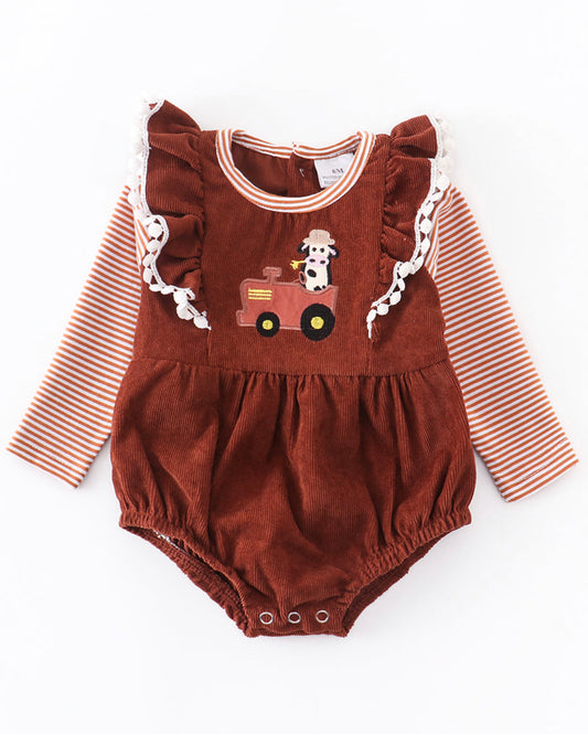 Brown Cow Appliqué Bubble