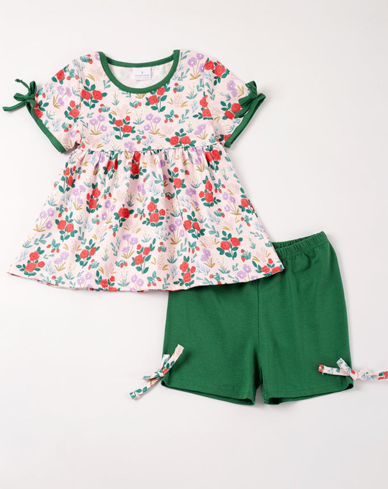 Floral Green Ruffle Set