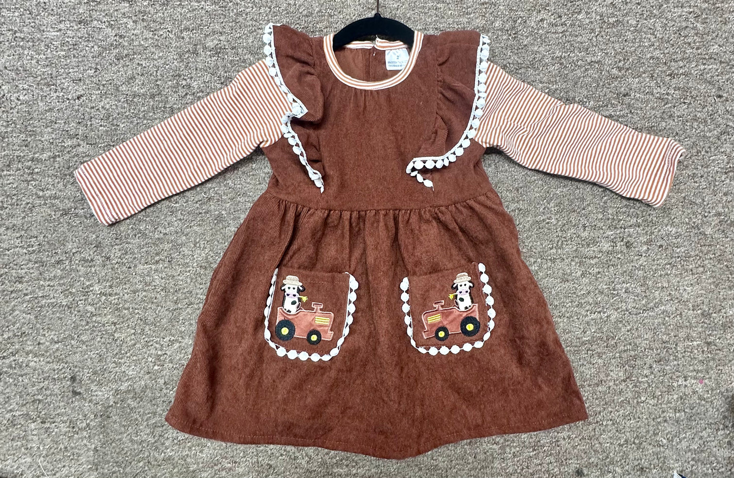 Brown Cow Applique Dress