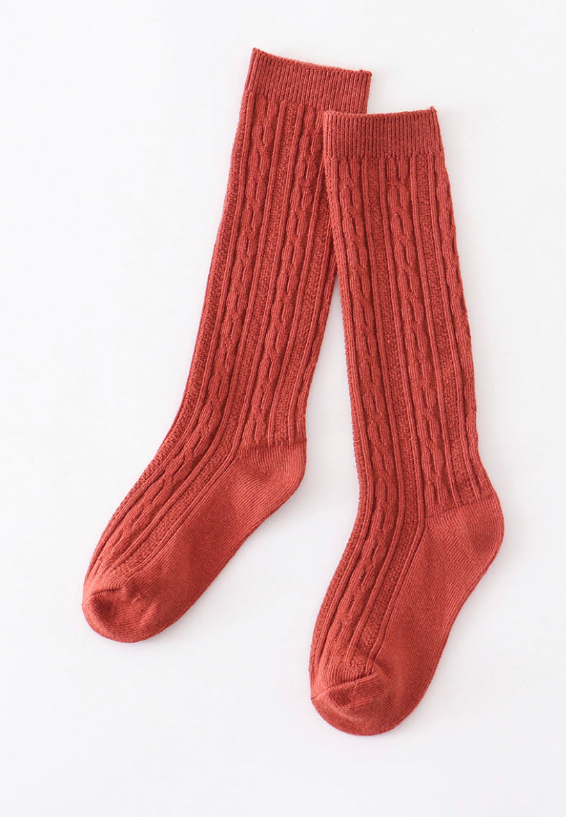 Cable knit socks