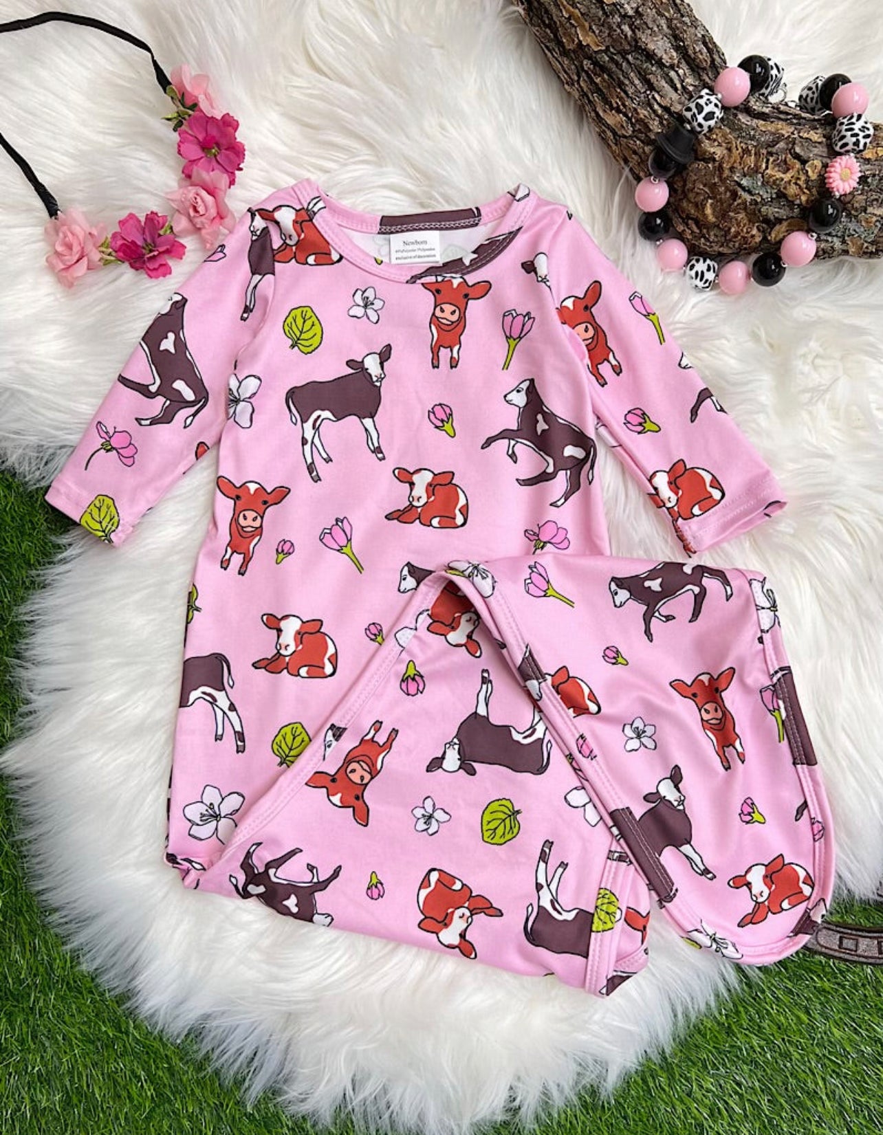 Cow Baby Gown