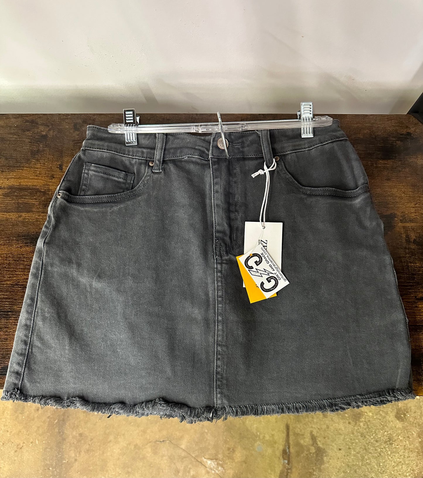 Charcoal Denim Skirt