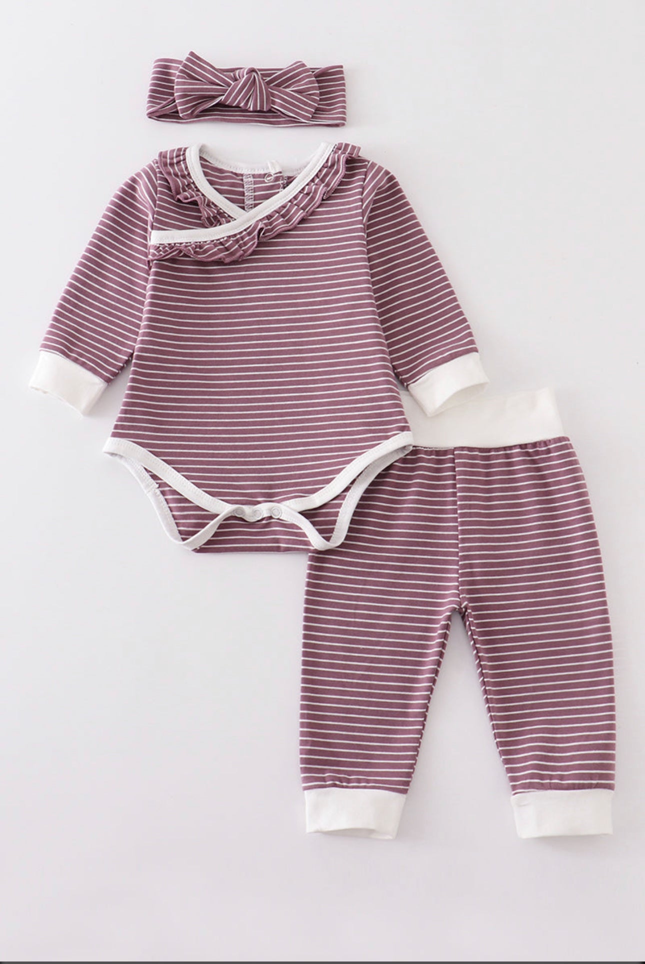 Purple/Stripe Ruffle Set