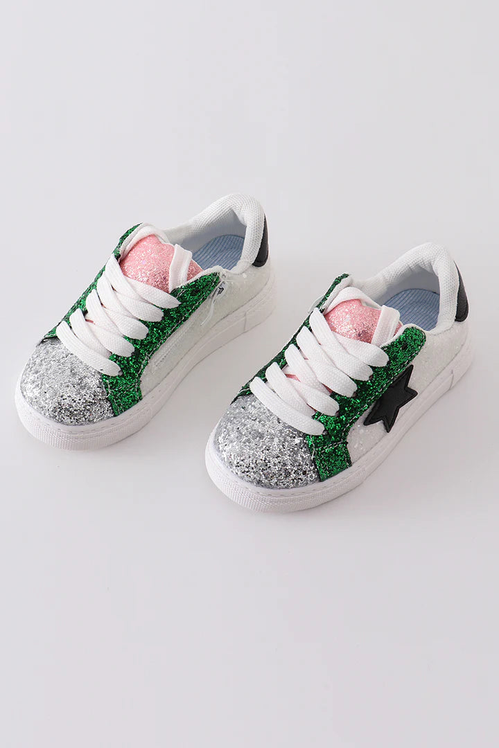 Green Glitter Star Shoes