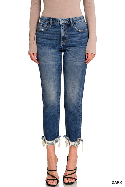 Boyfriend Frayed Cuff Jeans