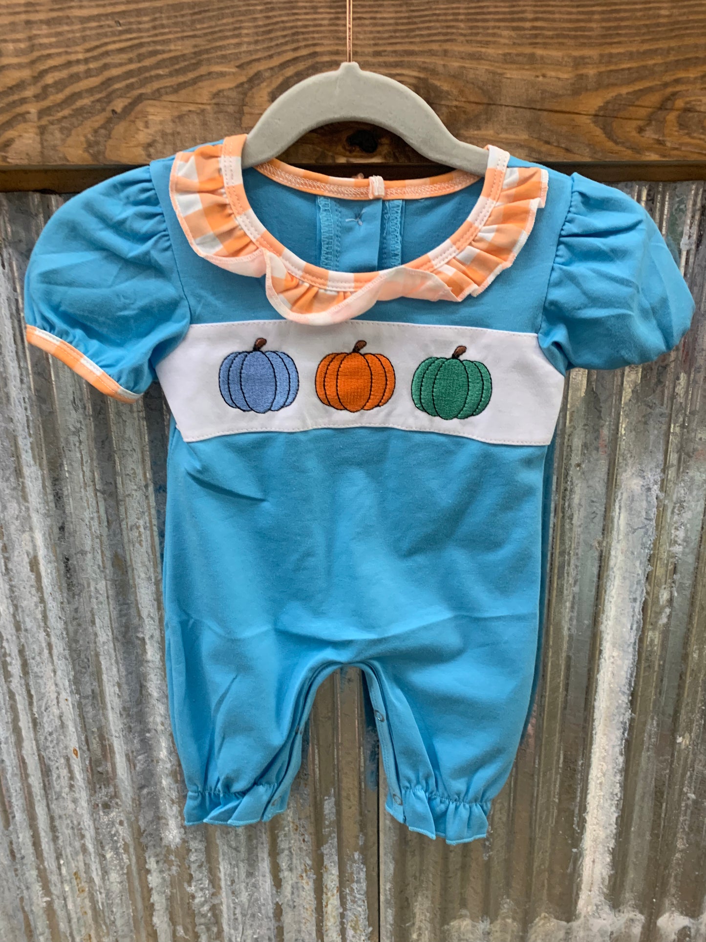 Three Color Pumpkin Romper