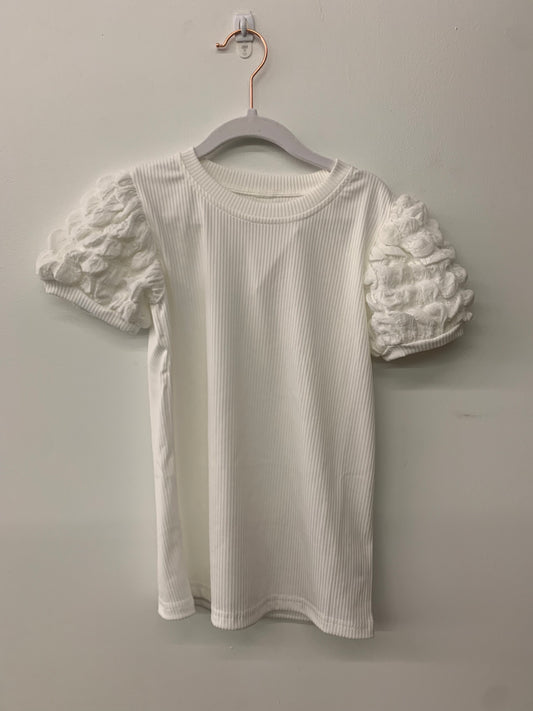 White Puff Sleeve Top
