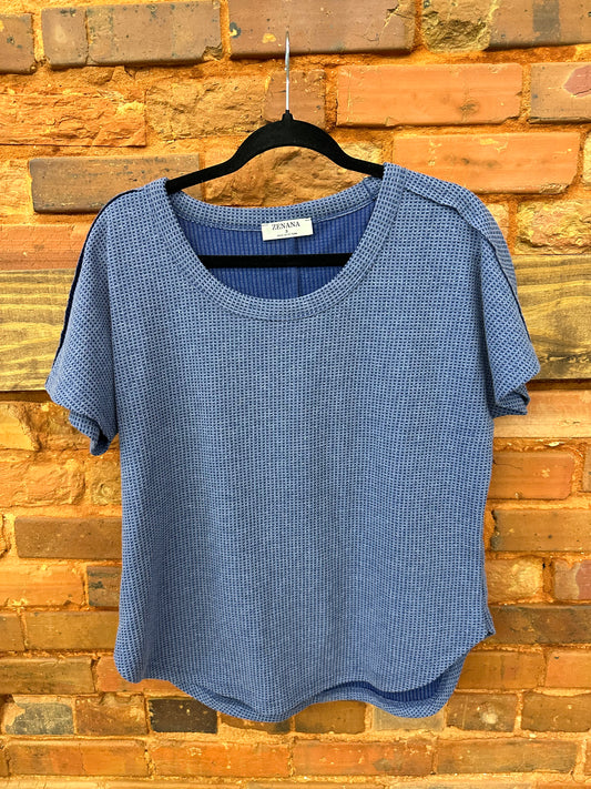 Melange Baby Waffle Short Sleeve Top