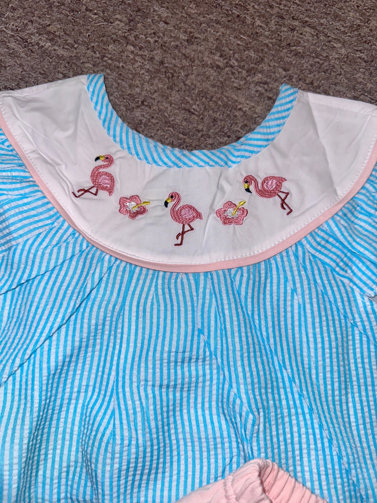 Embroidered Flamingo Set