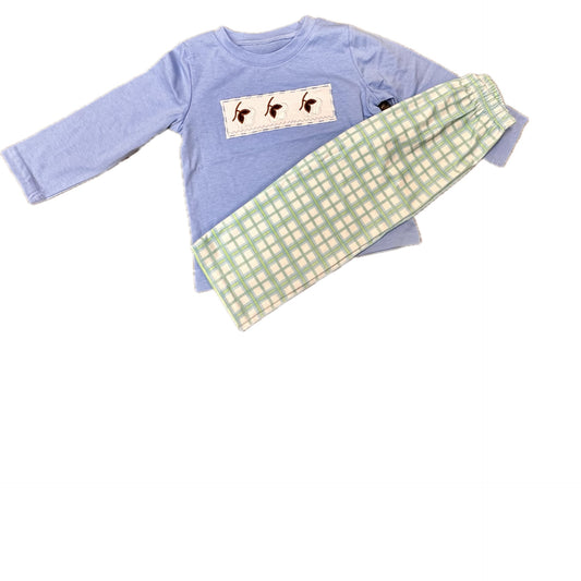 Cotton Embroidery Plaid Set