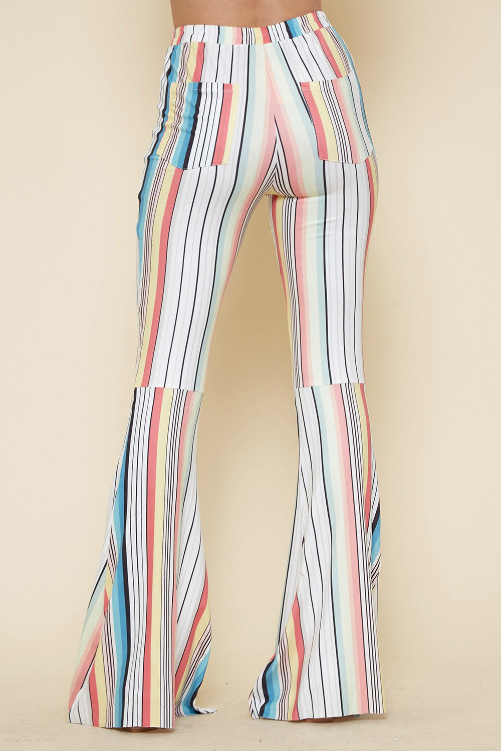 Striped Bell Bottom Pants