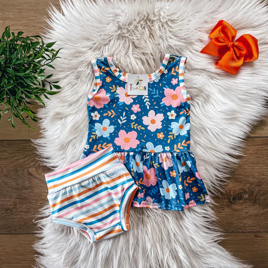 Vintage Floral Bummie Set