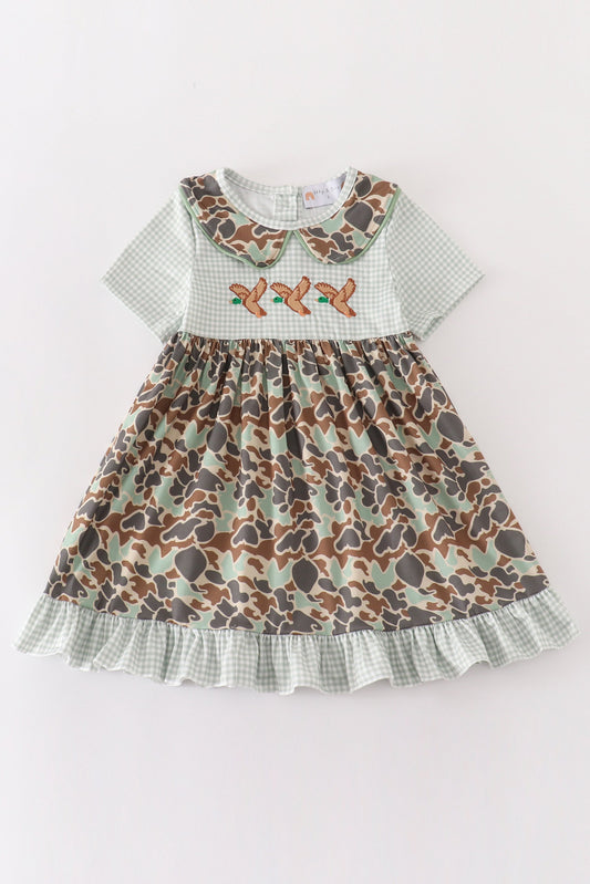Camo Duck Ruffle Dress