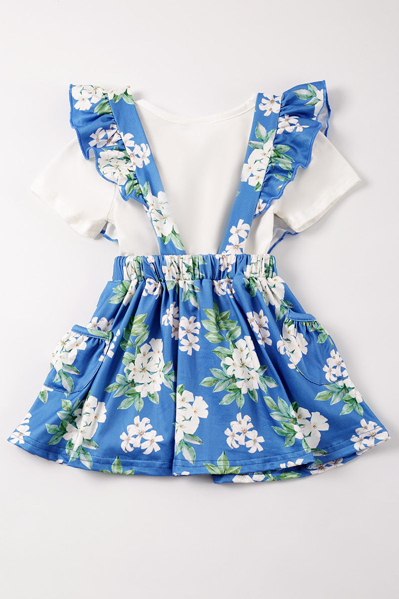 Blue Floral Print Dress