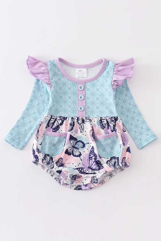 Blue Butterfly Romper