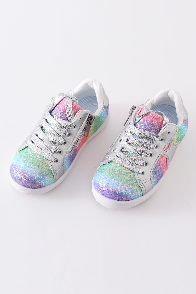 Rainbow star glitter shoes