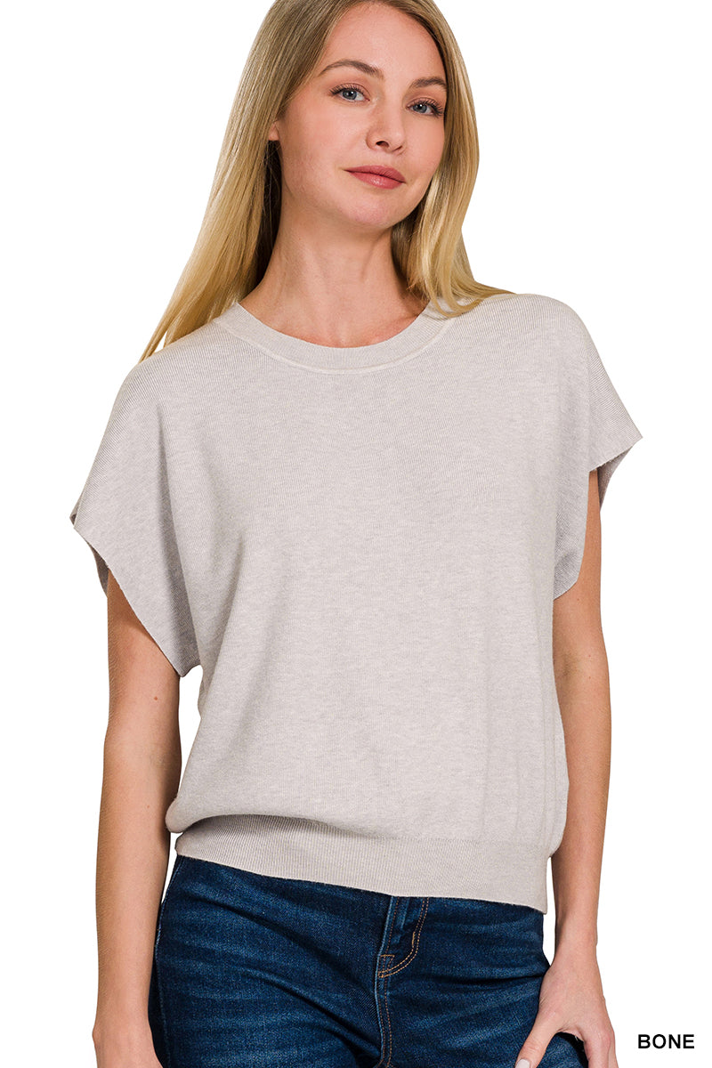 round neck short sleeve top