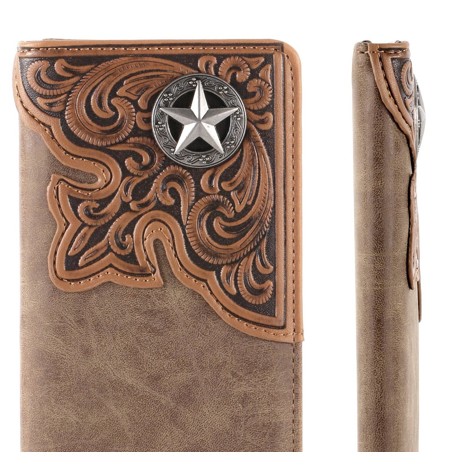 Embossed Lone Star Concho Wallet