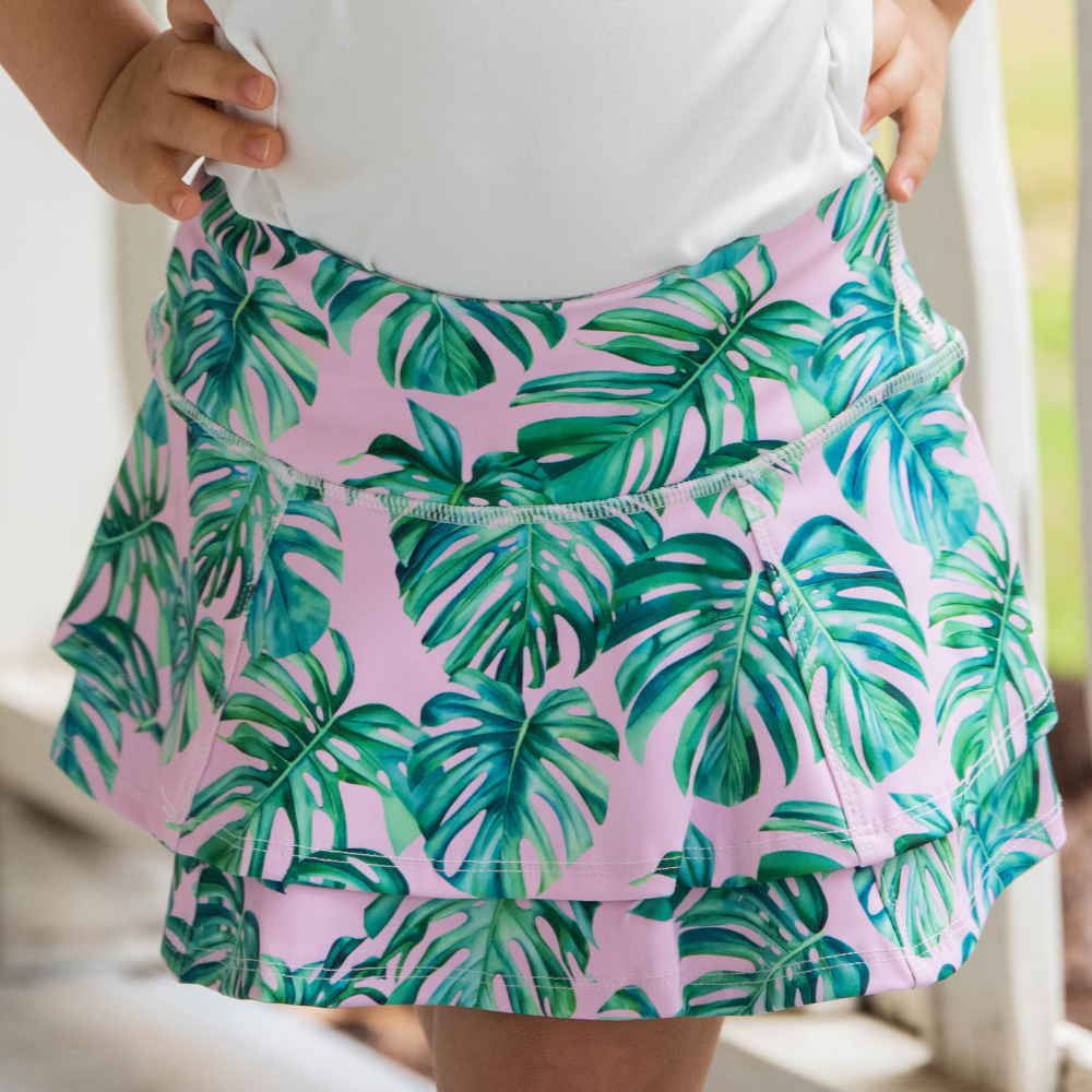 Palm Leaves Tennis Skirt