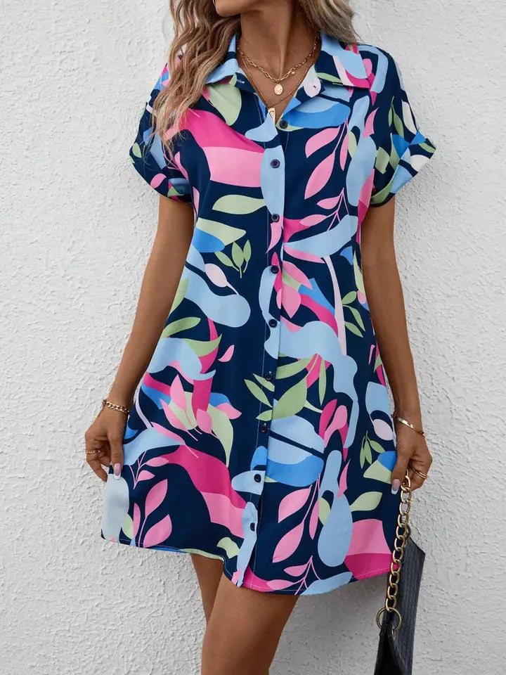 Floral Short Sleeved Dress