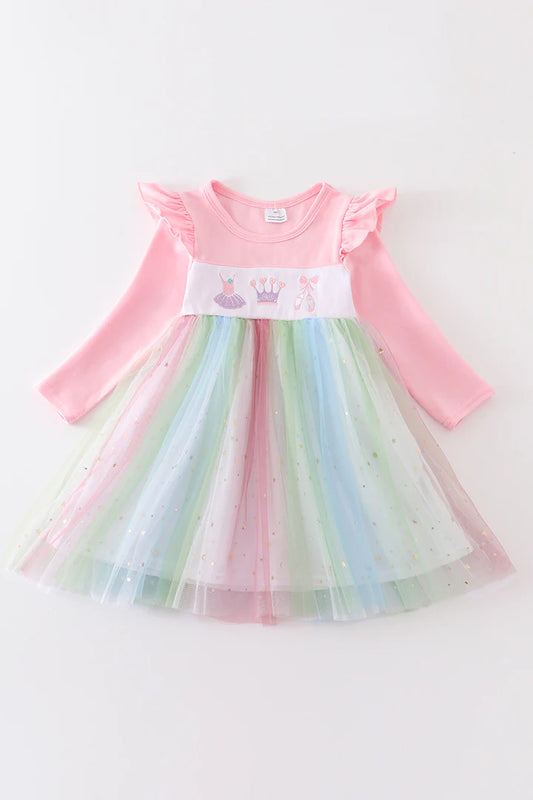 Ballet Rainbow Long Sleeve Dress