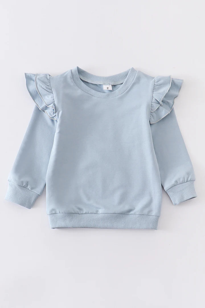 Ruffle Sleeve Lightweight Pullover