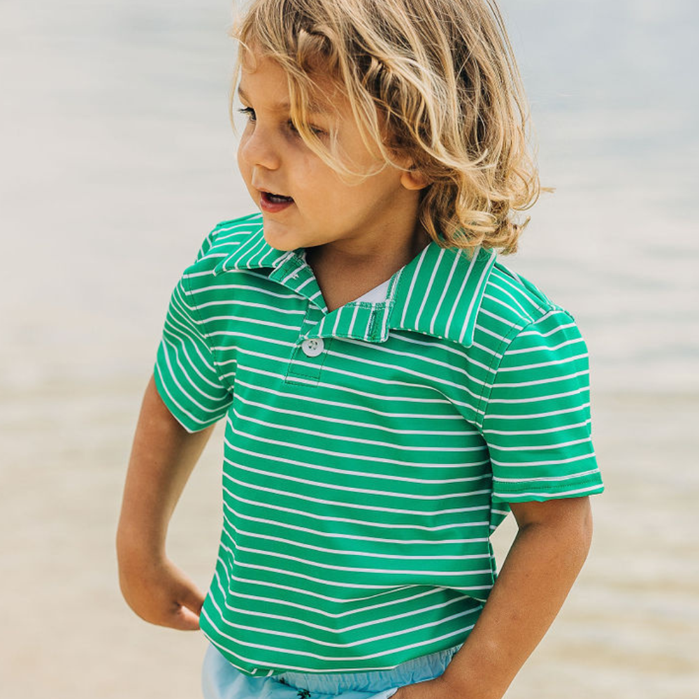 Green Stripe Polo Shirt