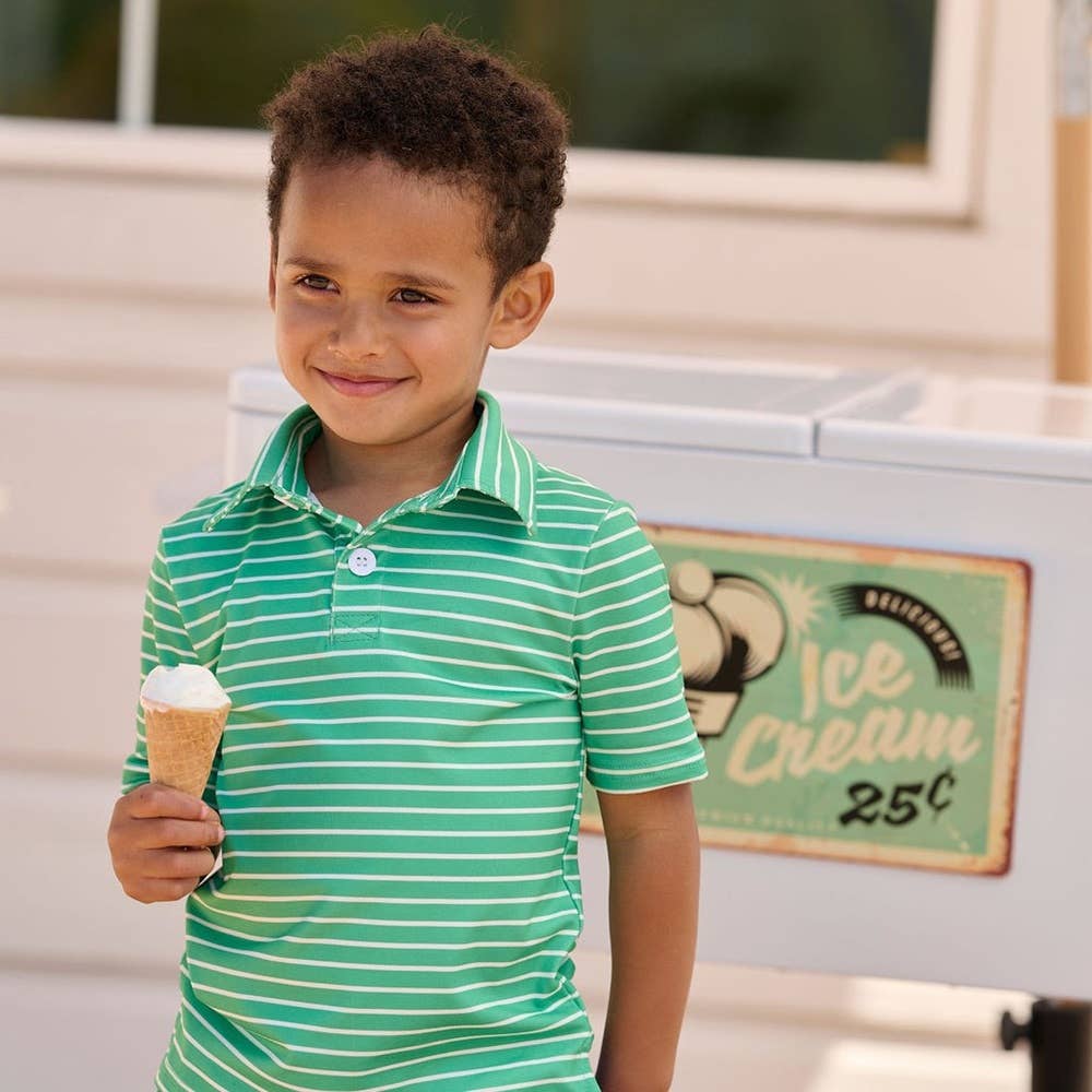 Green Stripe Polo Shirt