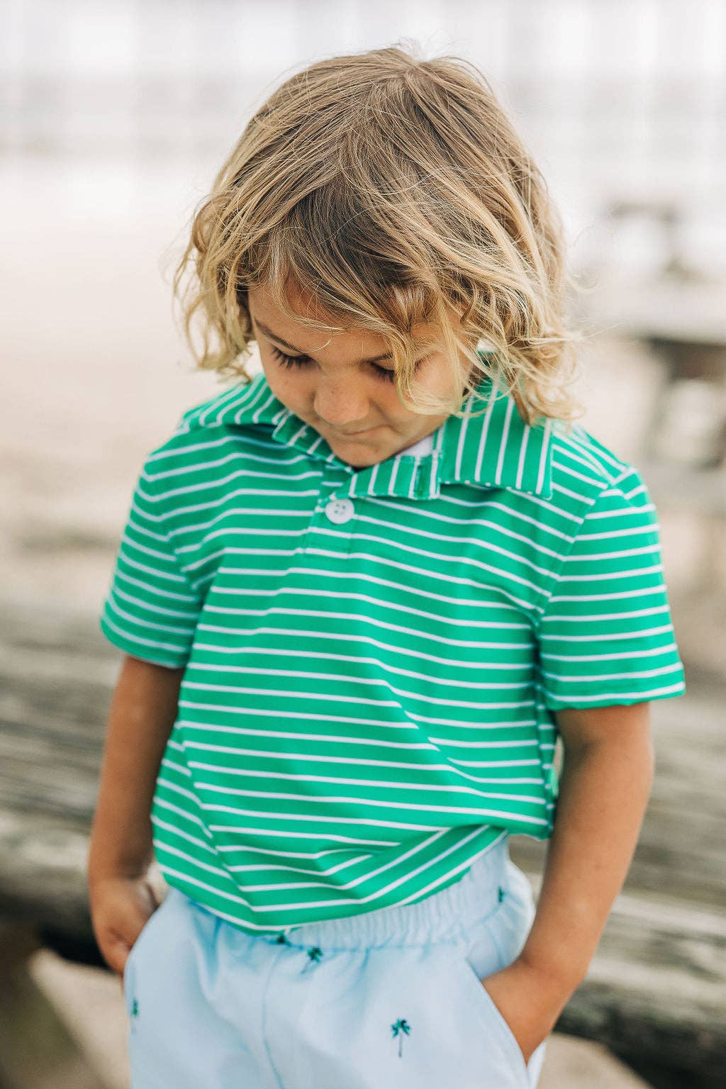 Green Stripe Polo Shirt