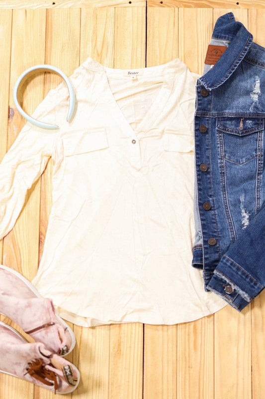 V Neck Half Sleeve Top