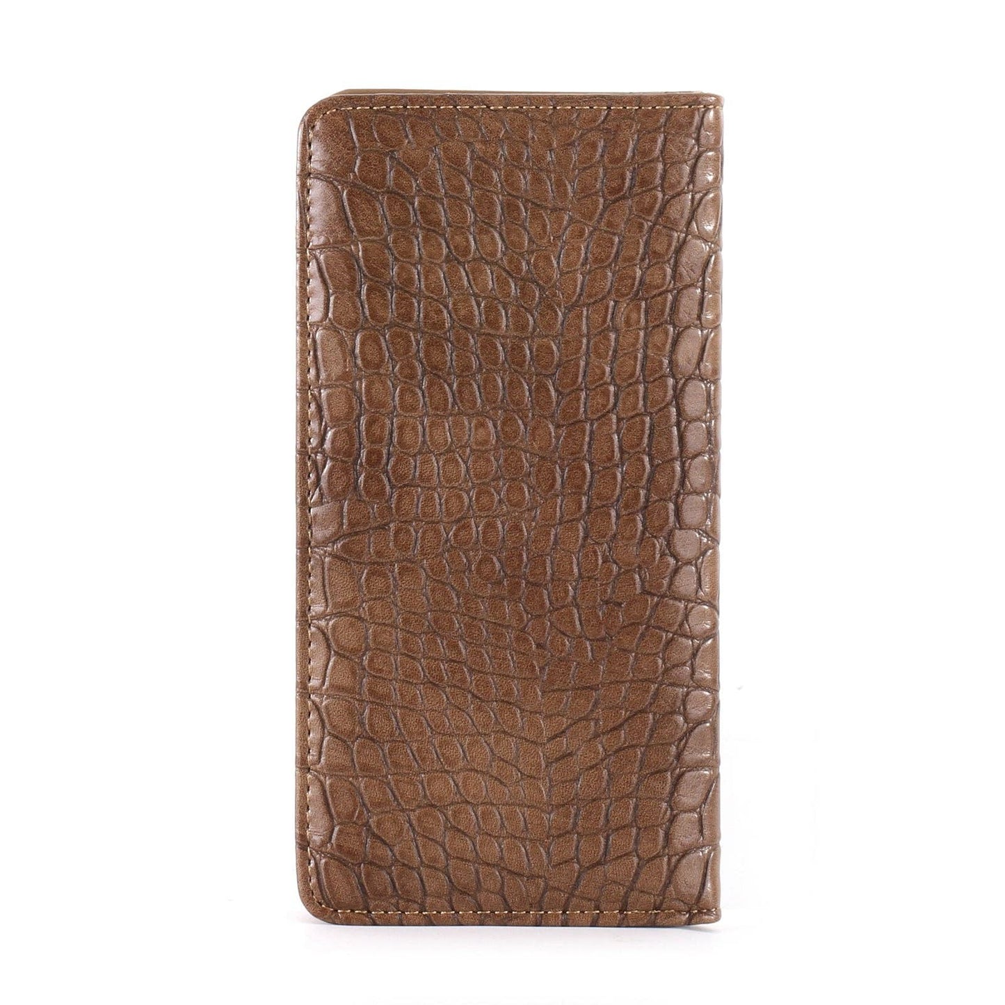 Croc Print Leather Wallet