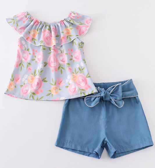 Blue Floral Outfit