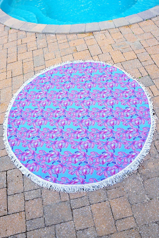 HIBISCUS HEAVEN ROUND BEACH TOWEL