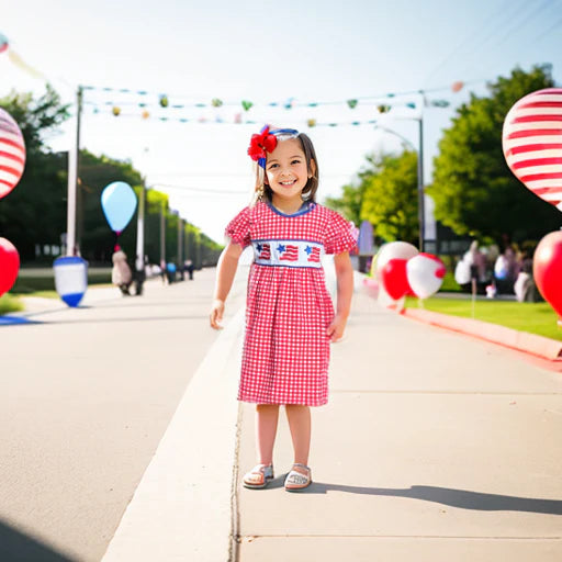 Red Flag Embroidery Dress