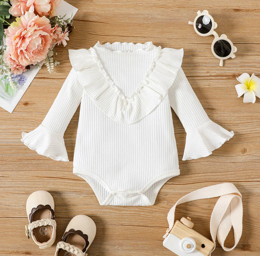 Ribbed Ruffle Romper