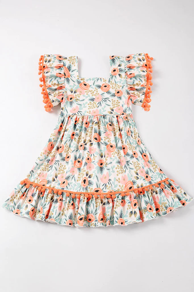 Floral PomPom Dress