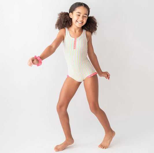 Rainbow Seersucker Swimsuit