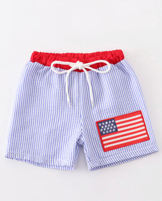 Flag Seersucker Trunks