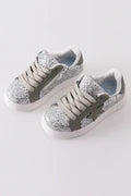 Grey Glitter Star Shoes