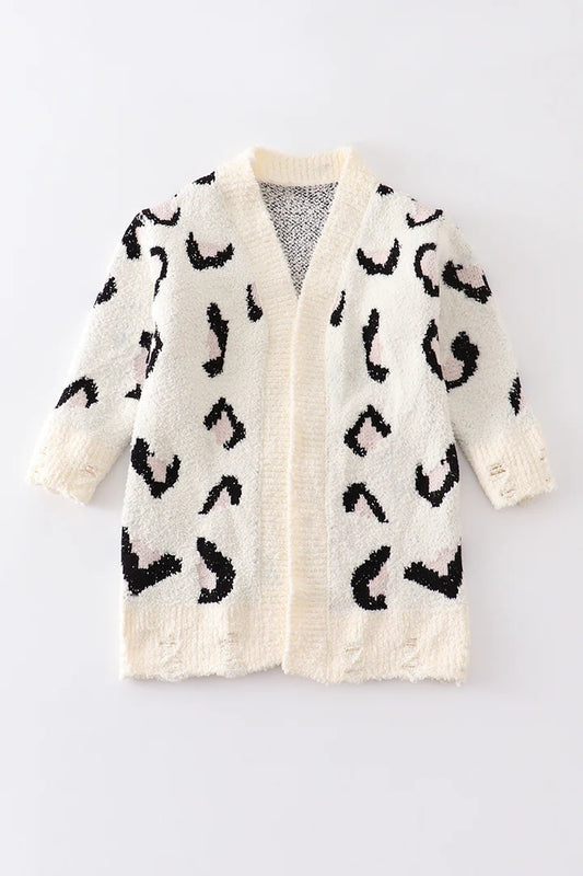 White Leopard Cardigan