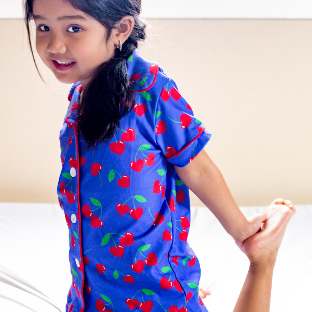 Bright Cherries Button Down Pajamas