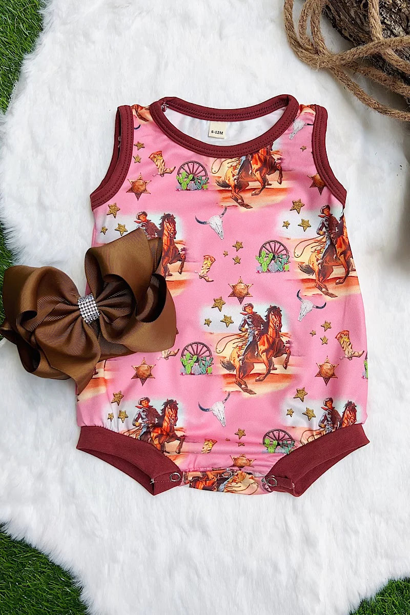 Pink Horse Rider Romper