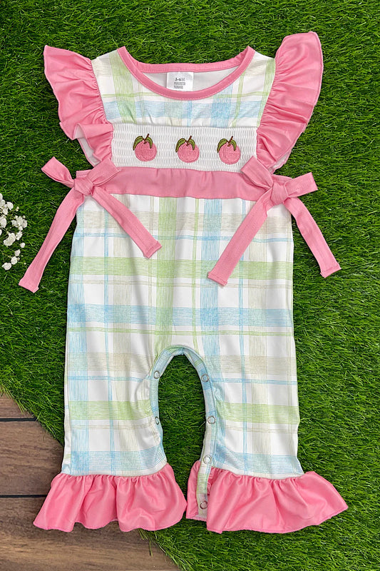 Peach Ruffle Romper
