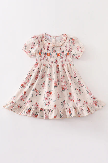 Beige Floral Dress